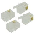 RJ9 4P4C Plug Phone Jack Connector 100 Pieces, Transparent. 