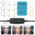 【ZOSR】6/8/10 Inch Led Ring Light Round Lamp with Clip On Laptop Computer for Youtube Live Streaming Led Photography. 
