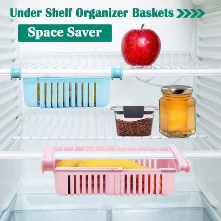 Telescopic Storage Containers GST Techmanistan Telescopic Fridge Basket, Retractable Shelf Drawer ...