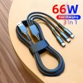 3 In1 5A Super Fast Charging USB Cable For iPhone 14 13 12 11 Charging Cable USB TypeC Cable For Huawei/Honor Xiaomi Samsung. 