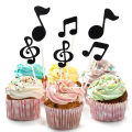 30 Pcs Music Notes Themed Cupcake Topper Paper Cake Inserts Card Wedding Cake Topper Decoration. 