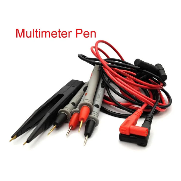 1 Pair 10A 20A Digital Multimeter Probe Soft Silicone Wire Needle Tip Universal Test Leads with Alligator Clip SMD SMT Test Clip