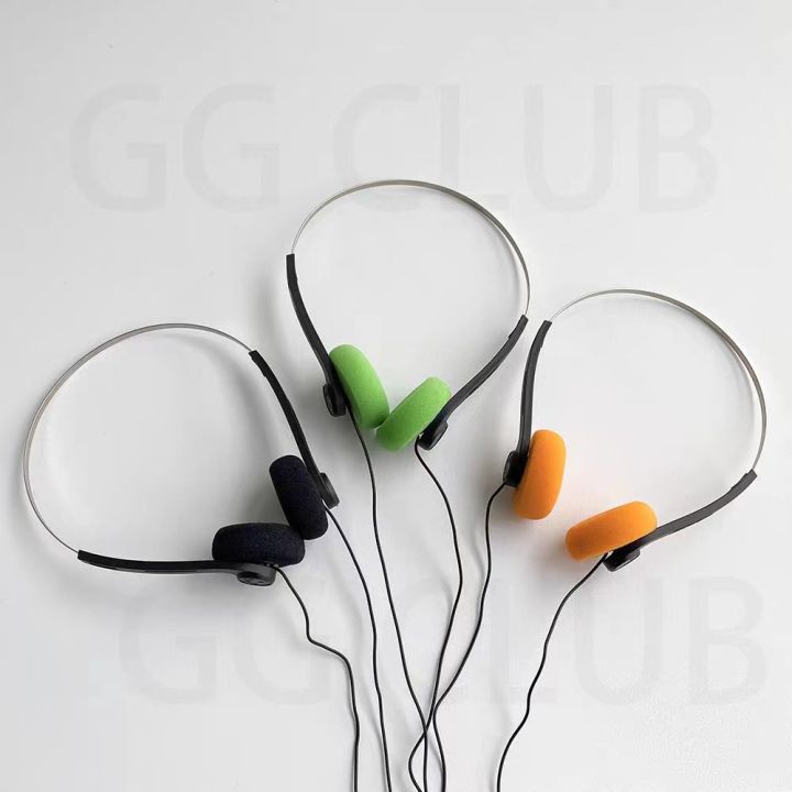 Classic Vintage-80's Headphones MP3 Walkman Wired Small Headphones Portable Adjustable Retro Headphone Laptop Wired Headphone