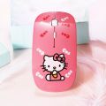 【Miga Plaza】 Ultra Thin Hello Kitty Wireless Mouse 2.4Ghz Cute Mice Pink Blue White Wireless Computer Mouse 1600DPI PC Mouse With USB Receiver Optical Laptop Mice For Girl Kids. 