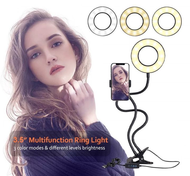 Flexible%20Selfie%20Ring%20Light%20with%20Phone%20Holder%20for%20Live%20Stream-%20Portable%20Clip%20Holder%20With%203%20Shades%20Ring%20Light%20-%20Image%205