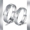 Pack Of 2 - Silver Couple Her King And His Queen Rings. 