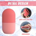 Ice Roller for Face, Pink, 4.5inch Silicone Ice Face Roller, Reusable Ice Cube Roller Massager, Skin Care Tools for Face Eyes Puffiness Brighten & Tighten Skin. 