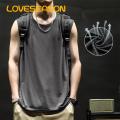 Moisture-wicking Vest Men's Summer Sleeveless O Neck Tank Top Breathable Gym Sports Vest Men Vest Top. 