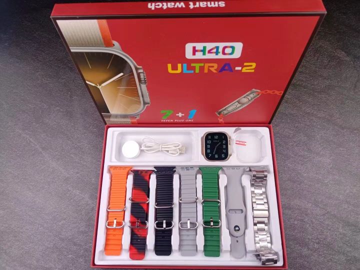 H40 Ultra 2 Smart Watch For Men Women 2.09" Full Touch Bluetooth Call Smartwatch Men Women Ultra Watch - With 7 Straps