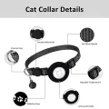 Cat Collar, for Apple Air Tag Cat Collar, in 3/8Inch Width Black. 