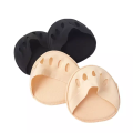 2Pcs Five Toes Forefoot Pads for Women, Cotton High Heel Insoles, Foot Pain Relief, Shock Absorbing, Stretchable Size, Black/Beige. 