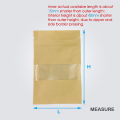12x20 cm  food Grade Kraft paper stand up Pouches 100pcs/Lot Brown kraft paper stand up pouch, stand up paper bags with window and zipper Packaging material, packaging box, packaging bags food container, food. 