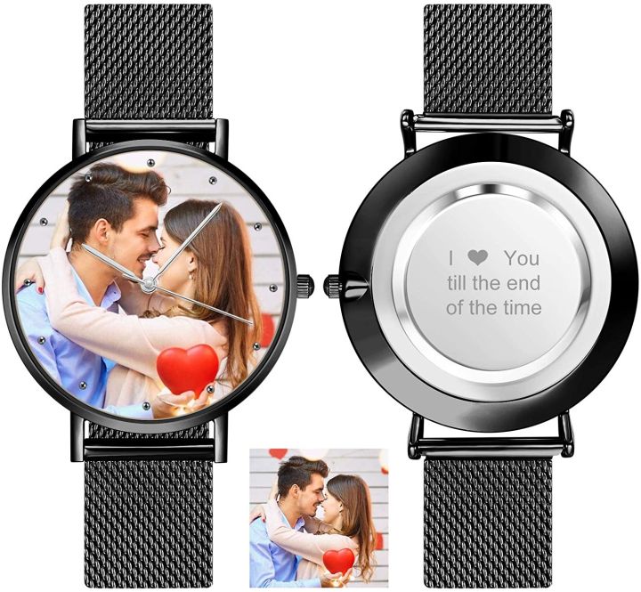 Customized Wrist Watch with name, picture ,and logo best quality Ladies and Gents Watches with gift Box (Single Piece)