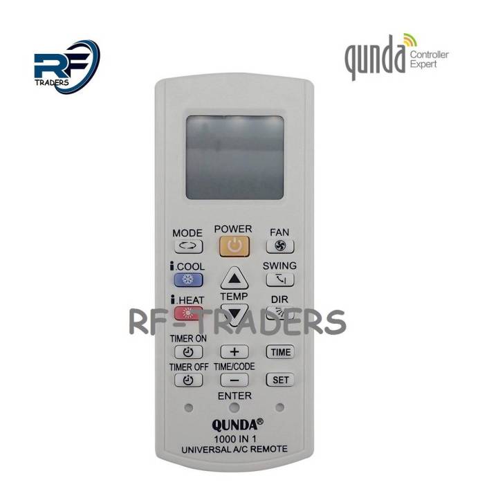 Universal Remote AC Split & Inverted with LCD 1000 In 1 QUNDA | Daraz.pk