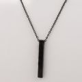 New Long Rectangle Pendant Necklace Stainlees Steel Chain Necklace For Men Women Jewelry. 