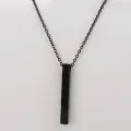 New Long Rectangle Pendant Necklace Stainlees Steel Chain Necklace For Men Women Jewelry. 