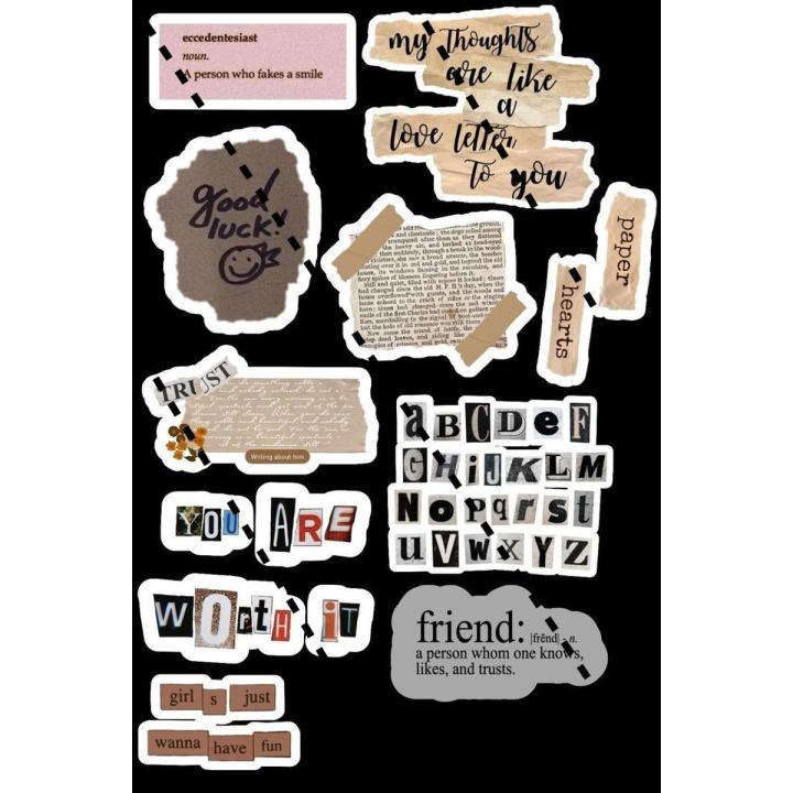 JOURNALING AESTHETIC stickers uncut journaling sticker uncut for scrapbook and jounaling  ( buy 4 get 1 free)