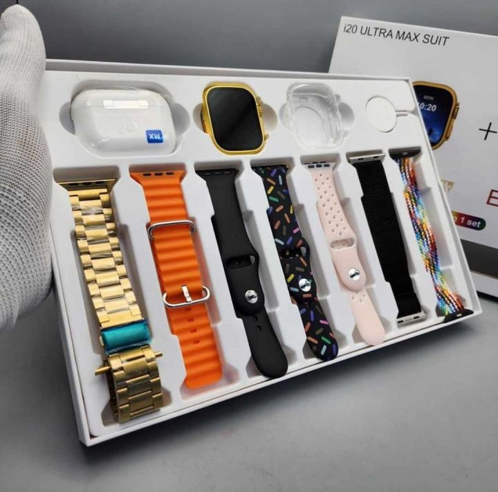 Original%20i20%20Ultra%202%20Max%20Suit%20Smartwatch%20with%20AIIRPODS%20Pro,%20Silicone%20Case,%20and%207%20Straps%20-%20Image%203
