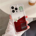 For iPhone 8 Plus 7 Plus 15 14 Pro 13 12 11 Pro Max Shockproof Clear Case Cover Starbucks Pattern Phone Case. 