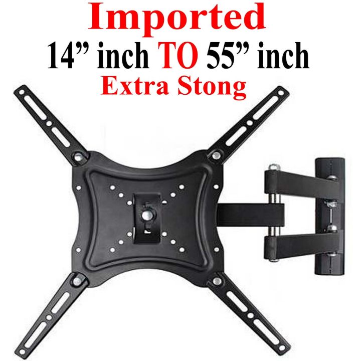 Universal Imported 14 Inch To 55 Inch 360° Degree Rotated Arm Adjustable TV Wall Mount Bracket Flat Panel TV Frame for HDTV Flat Panel TV / Plasma TV / Wall Stand Best Quality 100% Guaranteed.