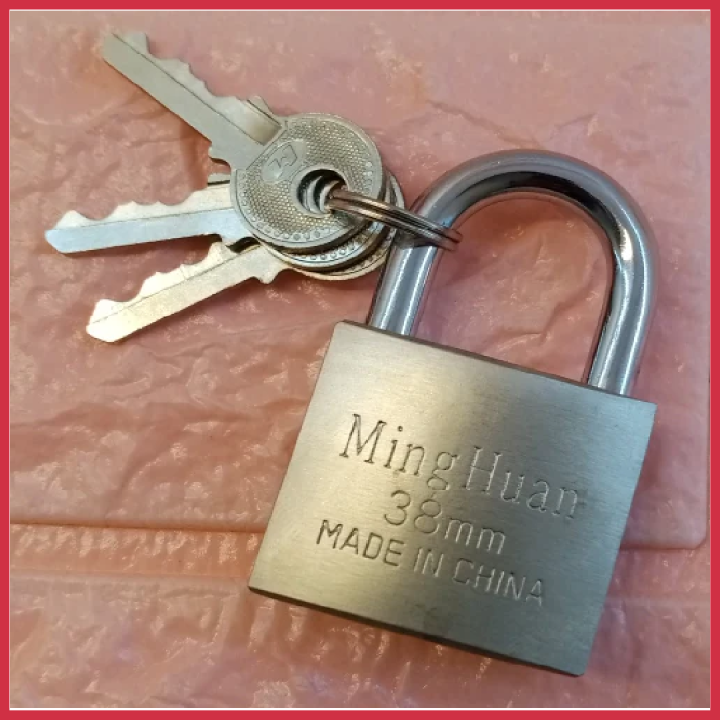 Pad lock With Keys (38 MM) Silver | China Packlock | Heavy Duty Padlocks For Door | Packlocks For Gate | Packlock Heavy Duty | Pad Locks China | Pack Lock For Door | Pad Locks China Card Lock | Travel Bag Lock | Suitcase Locker | Lock For Luggage