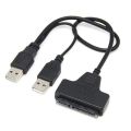 Hard Disk Cable USB 2.0 SATA 7+15pin To USB 2.0 Adapter Cable For 2.5 HDD Laptop Hard Disk Drive SATA Cable for External Hard Drive Cable. 