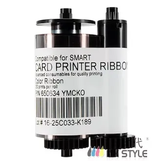 Smart IDP 650653 YMCKO ribbons are used for printing a combination of ...