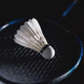 Pack Of 12 Feather Badminton Shuttlecocks with Great Stability and Durability, Indoor Badminton Court Birdies. 