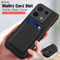 For Xiaomi Redmi Note 13 and Note 13 Pro and Note 13 Pro Plus Wallet Card Slot Soft Silicone Back Cover For Note13 Note13Pro Note13ProPlus 4G 5G Invisible Card Holder Case Camera Lens Protective Anti Drop. 