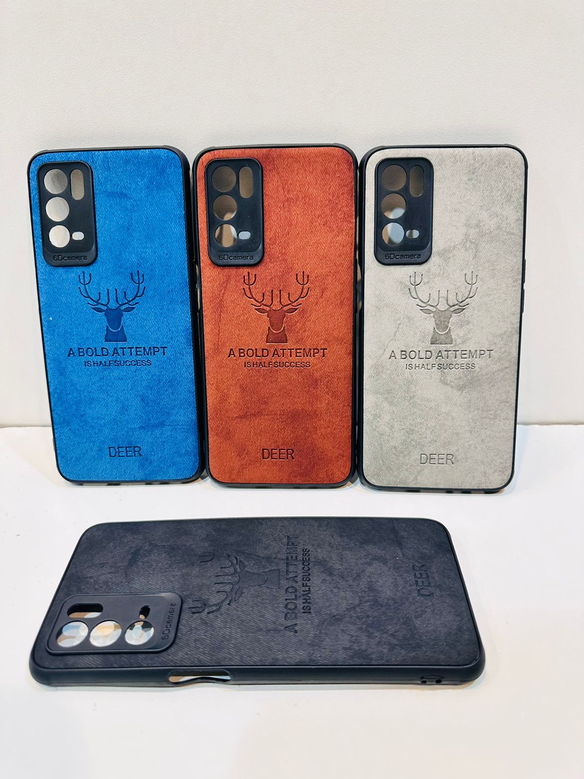 Lahore Mobile Case For Oppo A16 Hybrid Soft TPU Deer Pattern Leather Shockproof Case Cover - Oppo A16 Back Cover 7