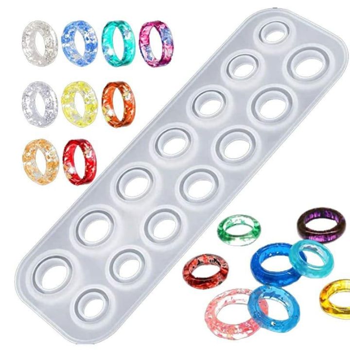 Mixed Size Rings Epoxy Resin Molds UV Silicone Casting Crafts Mould ...