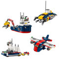 Decool Architect Ocean Explorer & Detection Ship - Submarine Aircraft 4 In 1 Building Block & Bricks - 213 Pcs - 3112. 