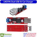 LM2596 DC-DC Step Down Converter Dual USB 5V 3A Car Charger Buck Converter Module Adjustable Power Supply by Electrica. 