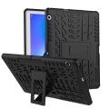 For Huawei MediaPad T3 10 Tire Texture Shockproof TPU+PC Protective Case with Holder. 