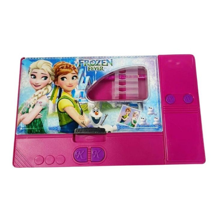 Multifunction Pencil Box With 6 Buttons For School Use Frozen Character