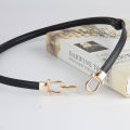 Fashion Gold Metal Hook Buckle Adjustable Thin Belts for Women Ladies Retro Faux Leather Waistband Coat Dress Waist Belt. 