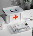 First Aid Box High Quality Imported Item Best For School, House And Office Medical Kit Home Portable Medical Boxes Transparent Plastic Medicine Pills Storage Box Organizer. 