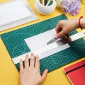 Thickened Self Healing Cutting Mat, A4 Rotary Cutting Sewing Mat for Crafts, Double Sided 5-Ply Table Cutting Board for Fabric Quilting Leather Arts Hobby Project, Green. 