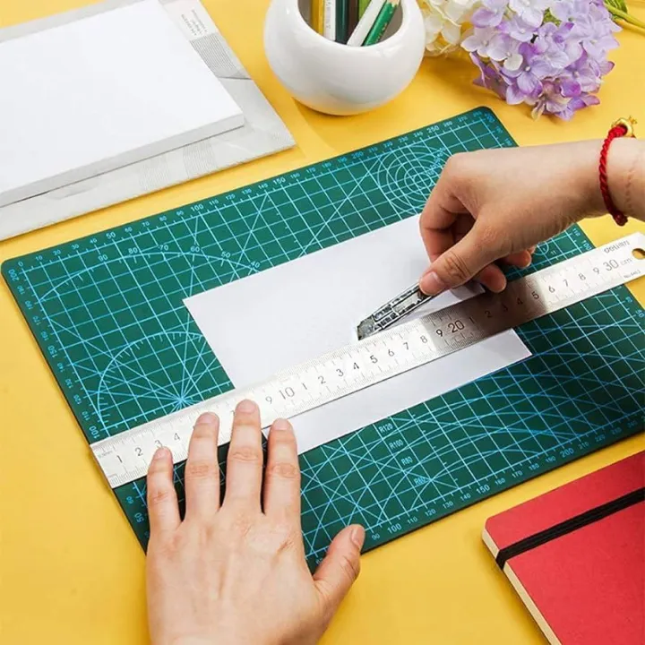 Thickened%20Self%20Healing%20Cutting%20Mat,%20A4%20Rotary%20Cutting%20Sewing%20Mat%20for%20Crafts,%20Double%20Sided%205-Ply%20Table%20Cutting%20Board%20for%20Fabric%20Quilting%20Leather%20Arts%20Hobby%20Project,%20Green%20-%20Image%203