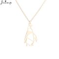 Jisensp Necklace Lucky Origami Penguin Necklace For Girls Lovely Vivid Animal Penguin Pendant Necklace Trendy Jewelry. 