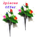 Pack of 2 Artificial Multicolor Rose Kali Flowers Bunch-12 Multicolor Rose Kali Head Artificial Flowers. 