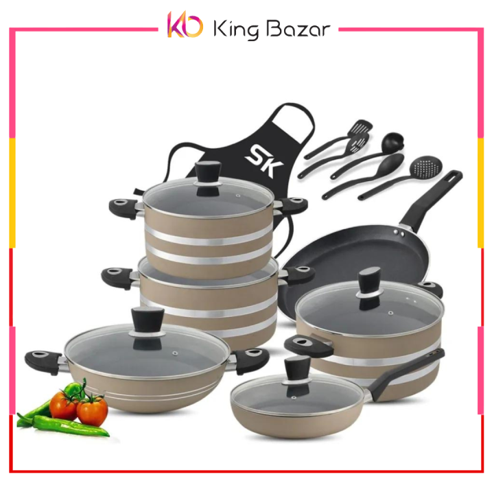 SK Fabulous Non-Stick Cookware Gift Set – 17 Pieces of Culinary Excellence