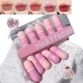 Pinky Focus Set of 5 Colors Matte Capsule Shaped Lipstick Long Lasting Waterproof Velvet Lipstick. 