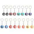Colorful Billiard Ball Keychain Set 16 Pcs, Key Chain Balls Eightball Billar Billiards Chains Accessories. 