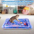 Water Sensory Play Mat for Cats, Cat Water Playmat for Self Play, Interactive Cat Toys for Indoor Cats,Cat Activity Mat for Cat Entertainment （Square）. 