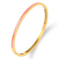Zalman 3mm Width Colorful Enamel Thin Bangles Stainless Steel Gold Color Cute Lover Bracelets for Women Trendy Jewelry New 2023. 