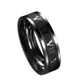 Wide Roman Numeral Men Ring Stainless Steel Simple Smooth Finger Ring Fashion Jewelry. 