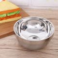 Pack of 6 Double Layer Stainless Steel Bowls Anti-Hot Insulated Bowl Child Soup Bowl Family Crockery  Small Rice Bowls Metal Snack Bowls for Kitchen Stainless Bowls. 