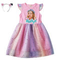 Dance Like Nastya Show Clothes Baby Girls Sleeveless Casual Dresses with Small Bag Kids Cartoon Wedding Party Princess Vestidos. 
