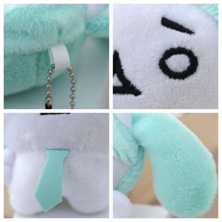 JPTD Soft Snow Keychain Fluffy Plushy Kaomoji Pendant Creative Plush Stuffed Bandai Hatsune Miku Doll Backpack Decor